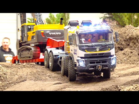 RC TRUCKS & CONSTRUCTION MACHINES// HEAVY HAULAGE VOLVO RC TRUCK/ MODEL FAIR GERMANY