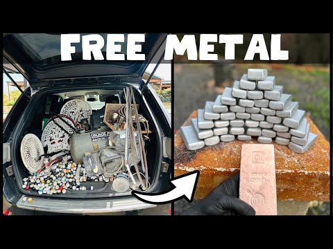 Massive Haul Street Scrapping - Free Metal - ASMR Metal Melting - Vault Treasure - BigStackD Bars