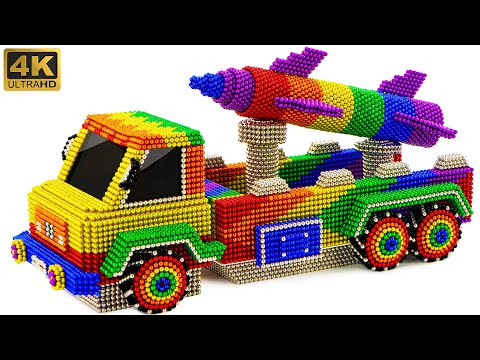 15 Minutes Challenge To Create The BEST Missile Launch Truck From Magnetic Balls (Satisfying)