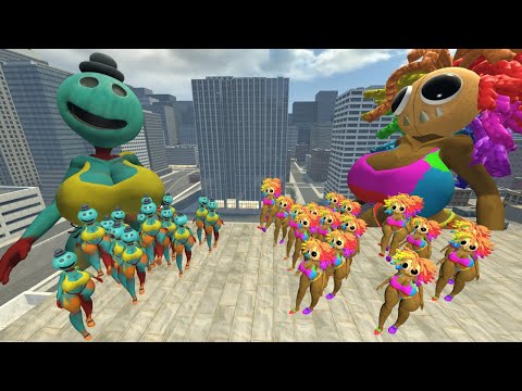 All Doey The Doughman GIRLS Family Vs All Pianosaurus Family GIRLS Poppy Playtime Chapter 4 In Garry