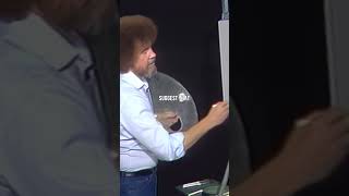 Bob Ross preps the canvas with liquid white #bobross #painting #art