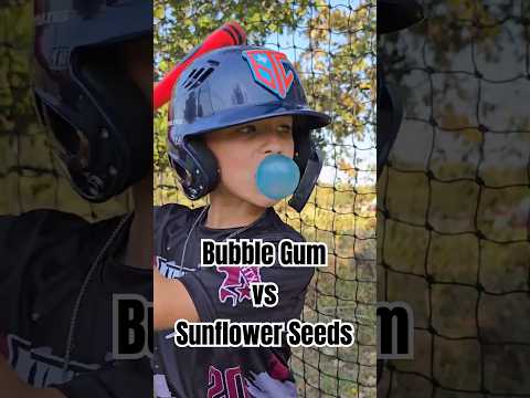Bubble Gum Batter vs Sunflower Seed Batter #baseball #baseballlife #9u #baseballlifestyle