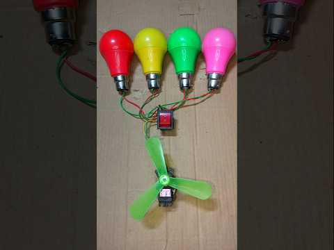 Powering 4 Colour LED Light With New Gear Motor Generator _ DC Motor #dcmotor #tech #shorts