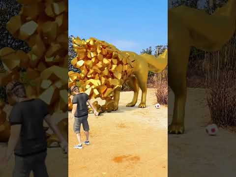Encountering a big golden wolf  "🐺 Encountering a Big Golden Wolf on the VFX Mountain! #shorts"