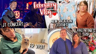 February Vlog | JT Concert, Valentine's Trip & Dog ER Visit