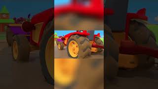 🚓🚓🚓The tractor got stuck in the mud. The police car ready to go! #shorts #cartoons #cars