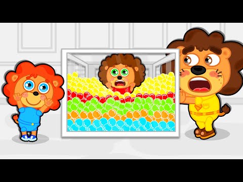 Aslan Yavrusu | Renkli toplarla havuz | Çocuklar için çizgi film