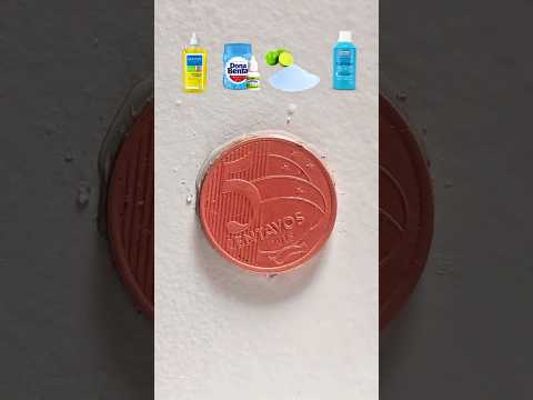 será que esses produtos vão limpar a moeda #shorts #moedas #satisfatório
