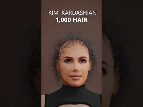 Kim Kardashian With curly Hair  #hair  #hairsimulation #hairstyle #kimkardashian #blender #curlyhair
