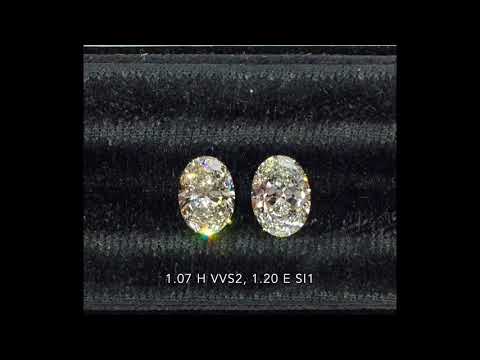 Ovals 1.07-1.20ct Cts E-H Color SI1-VVS2