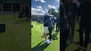 The FedEx Cup champ congratulates the Irish Open champ.