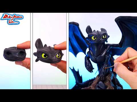 Como hacer a Chimuelo Escultura Plastilina Escolar Como Entrenar a tu Dragon clay || DibujAme Un...