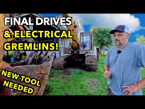 Excavator repairs: Final Drives & Difficult Electrical Problems.  Case 170B.