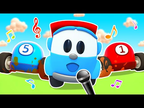 Cante com Léo, o caminhão, e os carrinhos! 🎵 Música infantil animada. Desenhos animados em português