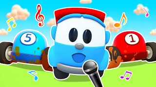 Cante com Léo, o caminhão, e os carrinhos! 🎵 Música infantil animada. Desenhos animados em português