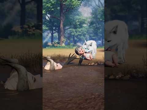 The wolf saved the human child and raised him as well #youtubeshorts #viralshort