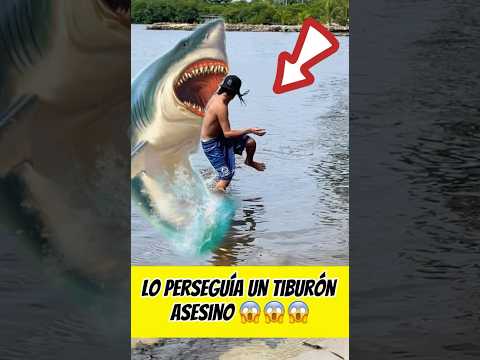Lo perseguía un tiburón asesino 😱🦈😱No creeras el final 😱😱