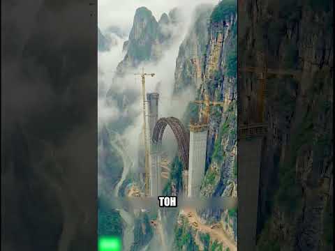 Китайцы построили дорогу НАД ПРОПАСТЬЮ БЕЗ ЕДИНОГО КРАНА🇨🇳🛣😱