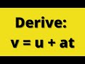 Deriving the Equation v = u + at
