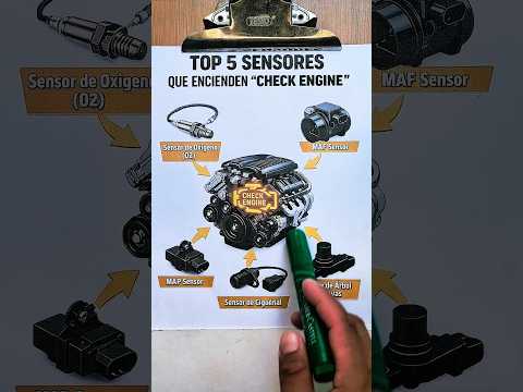 Top 5 sensores que encienden el check engine en tu auto ✅🔥 #mechanic #checkengine #motor #automobile