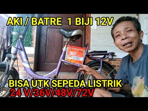 Cara cerdas ‼️ Cukup 1 Batre /Aki 12 v bisa untuk sepeda listrik 24 v~48 V