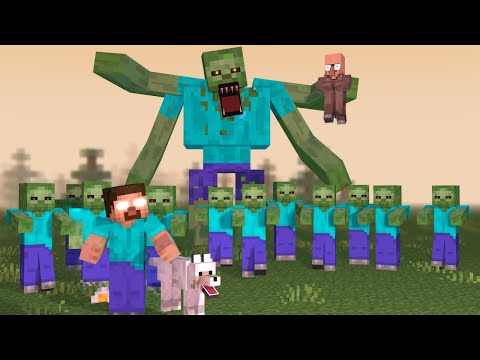 Herobrine VS Giant zombie Army - Minecraft animation #animation #minecraft