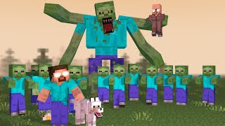 Herobrine VS Giant zombie Army - animation #animation
