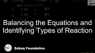 Balancing the Equations and Identifying Types of Reaction