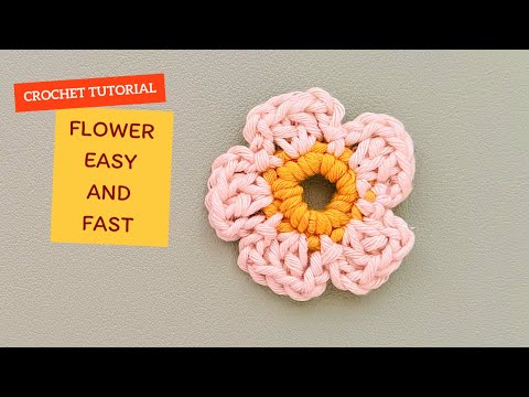 Crochet Flower Easy Fast Beginner Friendly