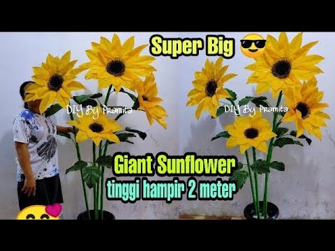 Tutorial membuat Bunga Matahari Raksasa Sudut Ruangan | How to make Standing Flower- Giant Sunflower