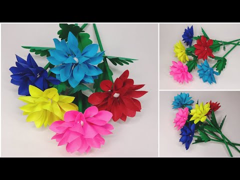 Paper flower making || Easy and Beautiful Paper Flower Making || Paper Crafts || DIY home decor 💐