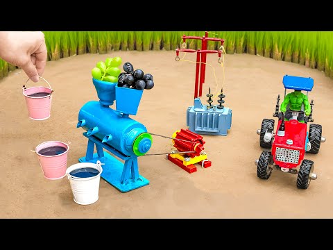 40 Minutes diy tractor making mini Grape Juice Machine | how to make mini substation