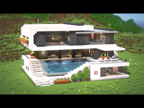 Minecraft: How To Build a 3-Story Modern House (Build Tutorial)(#46) | 마인크래프트 건축 강좌, 3층 모던하우스, 집 짓기