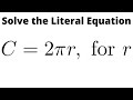 Solving for Radius in Equations