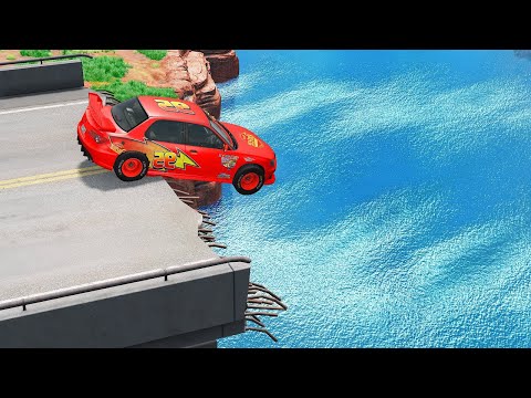 Cars vs Giant Pit Deep Water