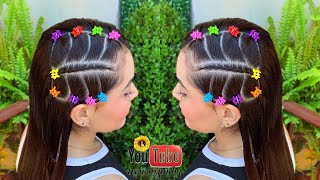 hermoso peinado juvenil o para niñas ✨ peinados sencillos pelo suelto