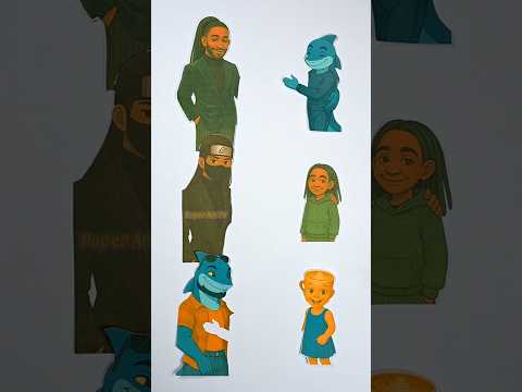 Italian Brainrot Family Dad vs Children Paper Matching Puzzle #italianbrainrot #ytshort #art