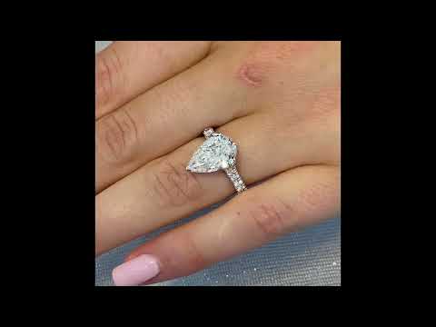 3 carat Pear Shape Diamond Three- Row Band Ring