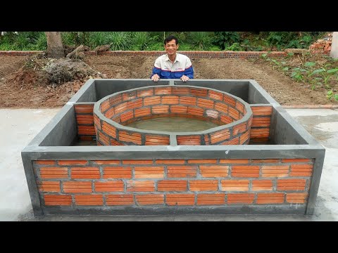 Make a Unique Fish Tank from brick and cement - Decorate Front garden