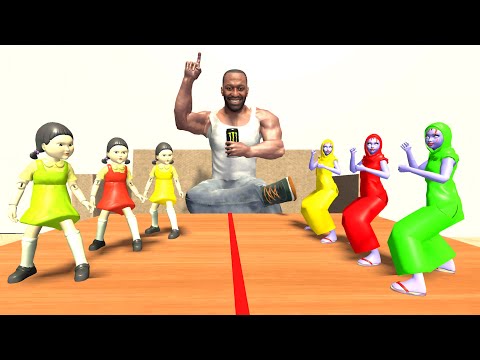 Tiny Colourful Squid Game Doll VS Tiny Colourful Stree | INDIAN BIKE DRIVING 3D