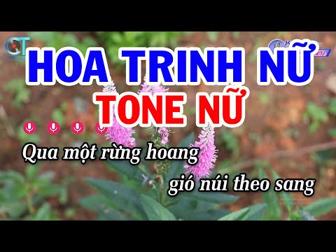 Karaoke Hoa Trinh Nữ Tone Nữ ( C ) Nhạc Sống Mới || Karaoke Đồng Sen