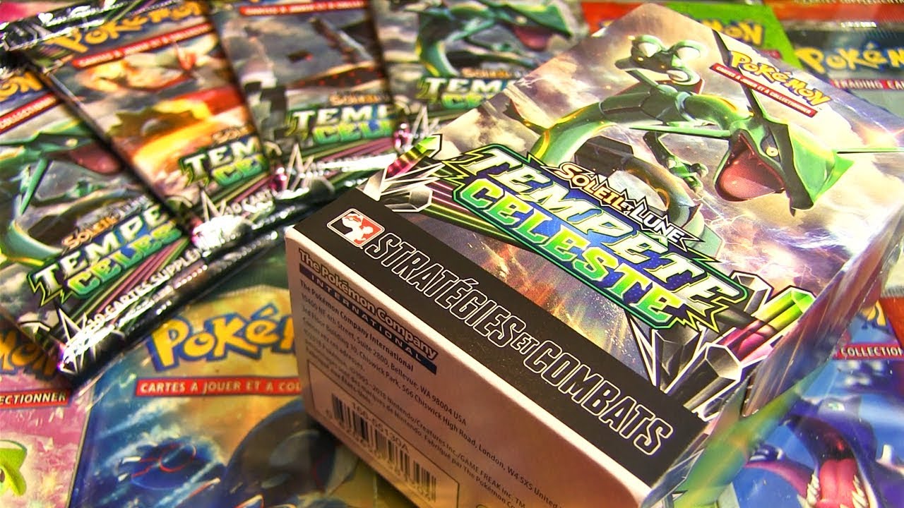 AVANT PREMIERE ! OUVERTURE DE BOOSTERS POKEMON SOLEIL ET LUNE TEMPETE CELESTE FR !