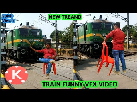 New trend Train funny VFX Video ||  Trending kinemaster video || kine master editing