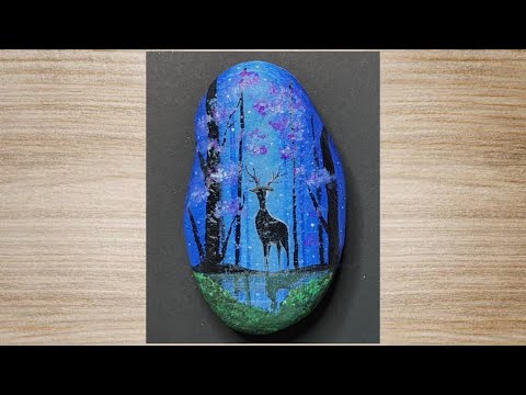 Acrylic painting on river stone | beautiful stone art