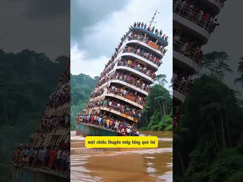 Thuyền quá tải nghiêng ngã trên sông