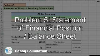 Problem 5: Statement of Financial Position / Balance Sheet