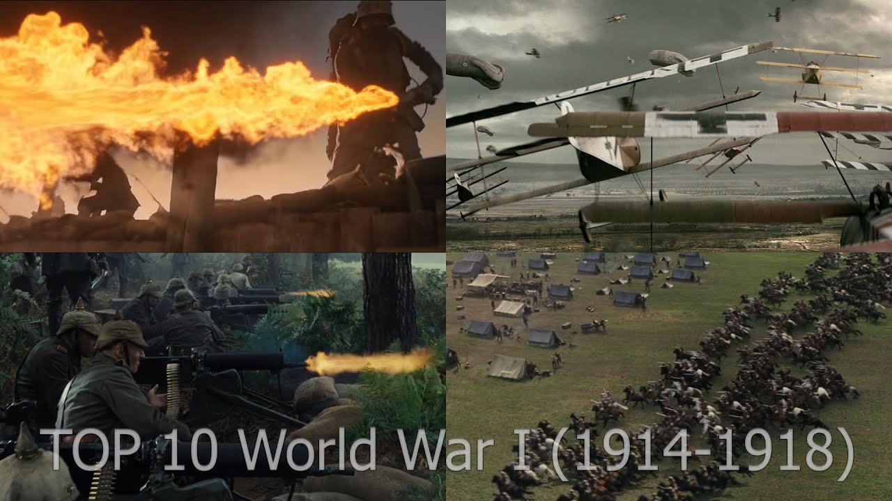 Top 10 [EPIC] World War I (1914-1918) massive battles movie scenes (WW1)