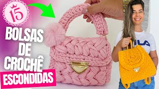 😱15 Bolsas de Crochê Escondidas com aulas Grátis🤩