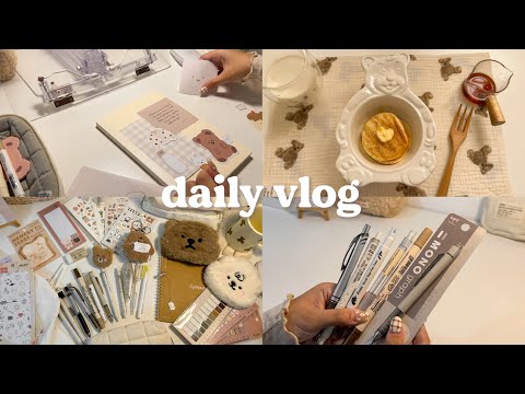 vlog 🥞 homecafe: fluffy japanese pancakes, stationery haul, decorating my new journal ♡