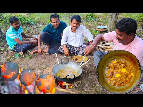 তেল ছাড়া দেশি মুরগির মাংস রান্না | Country chicken curry without oil | village cooking vlog